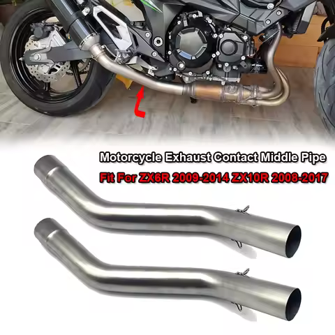 ZX-6R ZX6R ZX 6R 2009-2014 Motorcycle Exhaust Contact Middle Pipe Connector Slip On Fit For KAWASAKI