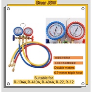 Fridge Home Car Aircon Gas Pressure Gauge Double Meter Air conditioner Gas Pressure Tekanan Gas R22R