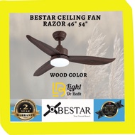 BESTAR RAZOR DC Motor 3 Blade Ceiling Fan with 3 Tone LED Light Kit and Remote Control