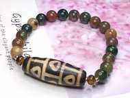 Gelang Tangan Dzi Tibetan Dzi Beads Nine Eyed Dzi Beads 藏传老矿九眼天珠 40.8x14.6mm
