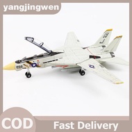 YANGWEN 1:72 Scale F-14 Tomcat Fighter Jet Model - White & Black ABS Plastic Aircraft With Detailed 