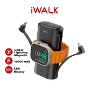 iWalk LinkPod W2 Mini Powerbank 10000mAh Magnetic Powerbank 3in1 Type C/Lightning Cable 30W PD Fast Charging Power bank