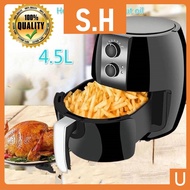 S.H Air Fryer 4.5L AF45 Oil Free Single Pod Non-Stick Timer Kitchen Healthy Cooker Large Deep Fryer 