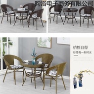 Rattan Outdoor Imitation Backrest Courtyard Outdoor Chair Chair Combination Small Coffee Table Terra