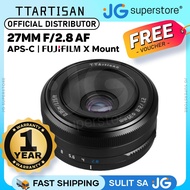 TTArtisan 27mm f/2.8 AF APS-C FUJIFILM X Mount Portrait Pancake Prime Lens Autofocus Smooth Bokeh