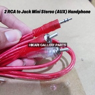 Kabel Jack AUX Auk Hp to speaker aktif / Kabel 2 Jack RCA to 1 Jack Mini Stereo (35mm) panjang 15 meter warna Transfaran / Kabel Audio Untuk Hp ke Speaker Soundsystem Amplifier