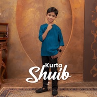[KIDS] Kurta Shuib Cotton Linen Checkered Petak-petak Teluk Belanga Lengan 3 suku Clothing Waw Colle