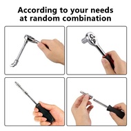 46Pcs 1/4" Portable Service Tools Screwdriver Wrench Sleeve Set Ratchet Wrench Set Car Toolbox DIY C