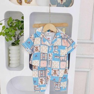 HT Kids Vietnam Button Down Sleepwear/PJ Set for Girls Size 8-12T or 4-10yo