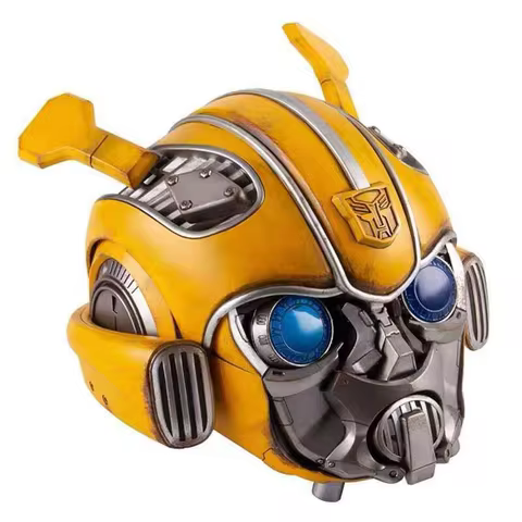Brand New 1:1 Bumblebee Helmet Realistic Light Up Wearable Interchangeable Face Built-in Speaker Rem