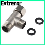 ESTRENAR Valve Adapter, 9/16″ x 9/16″ x 9/16″ Coated Bidet T Adapter, Splitter Nickel Brass Tee Conn