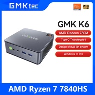 คอมพิวเตอร์ขนาดเล็ก GMKtec GMK K6 AMD R7-7840HS NUCBOX ดีไซน์ระบบพัดลมคู่ Windows 11 Pro AMD Radeon