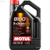 Motul 8100 X-clean EFE 5W-30 Full Synthetic Motor Oil | Fuel Economy Formula, Helps Protect Emission