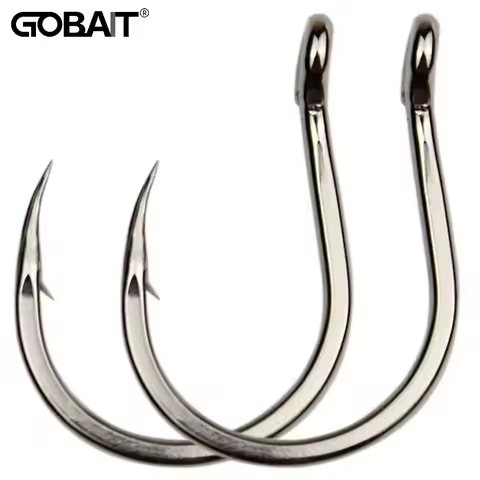 Big Fish Hook 1/0-7/0 Super Fishhook Steel Alloy Gaff Barbed Antirust Sharp Angle Radian Bend Tuna F