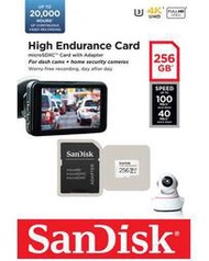 SanDisk High Endurance 256GB 256G micro SD 監控設備 行車紀錄器 記憶卡