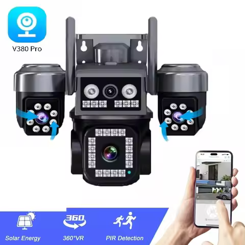 V380Pro 9MP Outdoor Surveillance Camera WiFi IP Camera Triple Lens Auto Tracking Security Camera