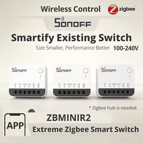 SONOFF ZBMINIR2 Extreme Zigbee 3.0 Smart Switch Relay Tiny Mini Two-Way Control Alexa Google Home eW