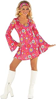Morph Pink Hippie Costume Women 70s Outfits For Women 70s Costumes For Women 70s Costume Outfit For Women Hippie Dress S-3XL