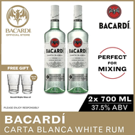 2x BACARDI Carta Blanca Rum 700ml
