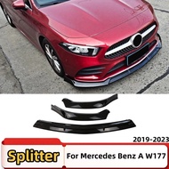 Front Bumper Lip Spoiler Splitter Decoration Trim Tuning Accessories For Mercedes Benz A Class W177 