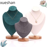 XUESHAN Necklace Display Rack, Wooden Suede Jewelry Storage Rack,  Show  Display Model Necklace
