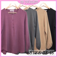 [Size 38-48] Blouse Adora Premium Ironless Cey Plain Long Sleeve/ Blaus Wanita Lengan Panjang - 5364 Plain