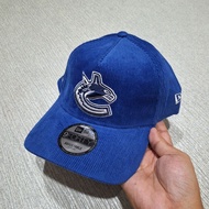 BLUE VANCOUVER CANUCKS LOGO CORDUROY 9FORTY A FRAME SNAPBACK CAP/HAT BY NEW ERA