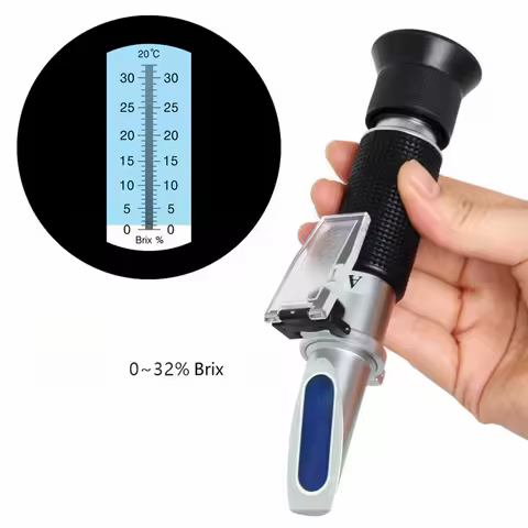 Handheld Sugar Refractometer Sugar Concentration Meter Densimeter 0-32% Brix Saccharimeter Tester Fr