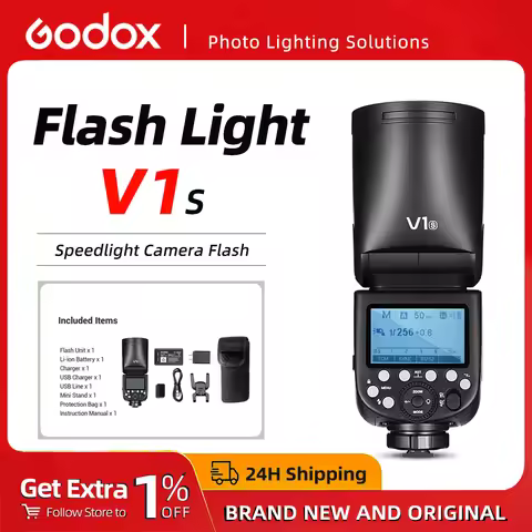 Godox V1 TTL Speedlite Flash Li-ion Battery round Head Wireless Camera Flash HSS 1/8000s for Canon S