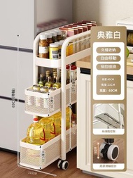 廚房夾縫置物架 極窄縫隙收納櫃多層 冰箱側邊抽拉櫃 蔬果小推車