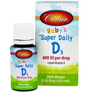 Baby's Super Daily D3 400 IU 10.3 ml Liquid Vitamin D Carlson Labs Bone Teeth Health Growth & Develo