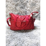 Michiko London Red Printed Satchel Bag