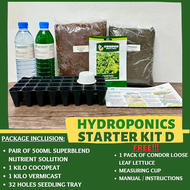 HYDROPONICS STARTER KIT D (LETTUCE SEEDS) - FOR BEGINNERS/READY TO USE/WITH MANUAL AND INSTRUCTIONS/KRATKY HYDROPONICS