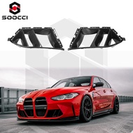 R44 Style Dry Carbon Fiber Dual Fin Ducts for BMW G80 M3 G8X G82 G83 M4 Competition Front Bumper Air