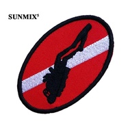 [Trend Sport] Ellipse diver Flag Patch Patches Backpack Badge Scuba Diving Dive  Embroidered