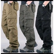 Seluar Cargo Pants Men Regular Fit Cutting Straight Cut[28-40]Seluar Cargo Lelaki Six Pocket Seluar 