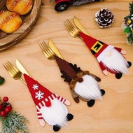 New Christmas Decorations Tableware Cutlery Set Faceless Doll Home Dining Table Dress Up Dwarf Cutle