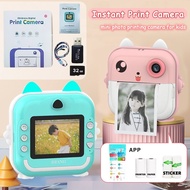 1080P Kids Camera Mini Print Camera Kidsinstant print,instant print, mini photo printing camera Boy 