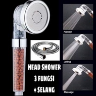 CHEAP SHOWER HEAD 3-FUNCTION ION FILTER SHOWER HEAD + HOSE