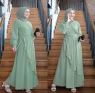 AZHRIFA FASHION-FREE BROSS Meyhira Dress terbaru ceruty babydoll wanita muslimah realpict wanita rem