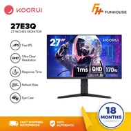 Funhouse | Koorui 27e3q Powered By Hkc, Ips Qhd 2560 X 1440 170 Hz Hdr 400, Gaming Monitor 27 Inch