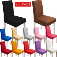 Solid Color Chair Cover Spandex Stretch Elastic Slipcovers Chair Covers White For Dining Room Wedding Banquet Hotel Home Decor
