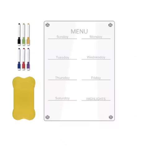 Fridge Magnet Stickers Board Fridge Magnetic Calendar Reusable Clear Acrylic Message Board Weekly Pl