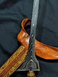 Keris Sepuh Brojol pamor Rojo Abolo Rojo TUS pesi Gapit Langka nyandang warangka ladrang pendok kuni