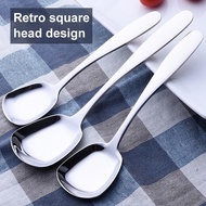 1Pc Thicken Dinner Dish Soup Rice Western Restaurant Bar Cafe Public Spoon Large Stainless Steel Round Head Buffet Serving Spoon