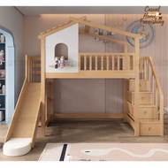 Kids Bunk Bed with Pull Out Storage Bed|Kids Bunk Bed