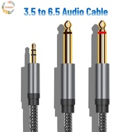 PEWANY 3.5mm To 6.35mm Audio Splitter Cable, Y Splitter 2 in 1 3.5mm To 2 6.35mm Audio Cable, Dual C