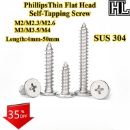 [HL-ZGLS] SUS304 PhillipsThin Flat Head Self-Tapping Screw M2/M2.3/M2.6/M3/M3.5/M4 Cross Flat Head P