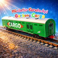 mainan miniatur gerbong cargo kereta api Indonesia