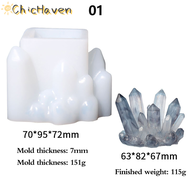 ChicHaven Cụm Pha Lê Khuôn DIY Epoxy Nhựa Trang Trí Rockery Icicle Nến Silicone Keo Xà Phòng Bói Toá